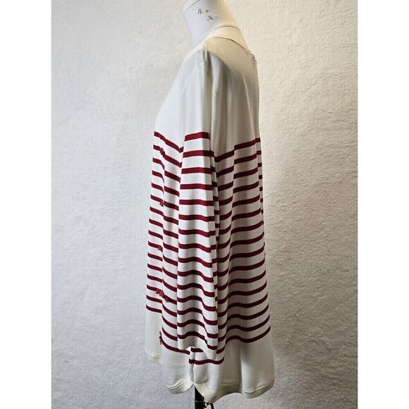 NWOT Talbots Red & Cream Striped & Rhinestone Bows Holiday Christmas Sweater 3X - Picture 5 of 13